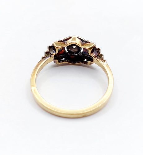 Bague 55 Bague art déco or jaune et diamant 58 Facettes A05705