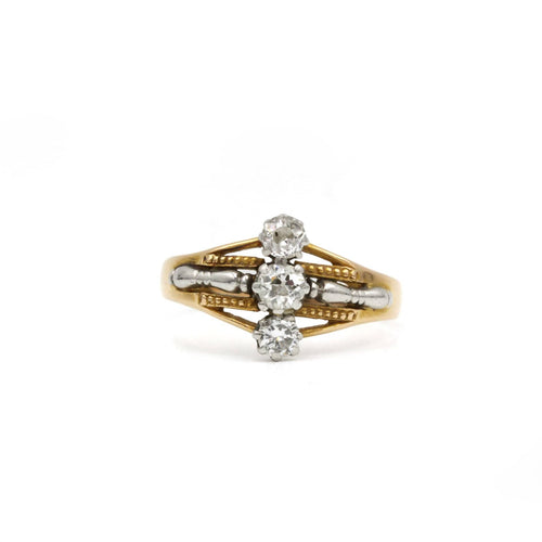 Bague 55 Bague - Or bi-colore & Diamants 58 Facettes 250101R