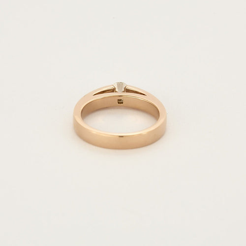 Bague 54,5 Bague jonc en or rose et diamants 58 Facettes CAL22182