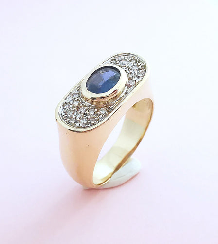 Bague Bague Saphir et Diamants 2 Ors 58 Facettes AA 1661