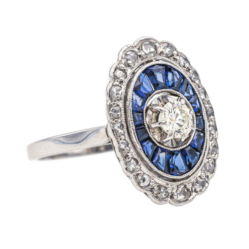 Bague 54 Bague Platine Diamant, Saphir 58 Facettes 3905062CN