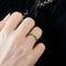 Bague 50.5 Demi-alliance, or jaune, diamants et émeraudes 58 Facettes RL18