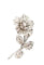 Broche Broche florale rétro en or blanc et diamants – années 40 58 Facettes E31