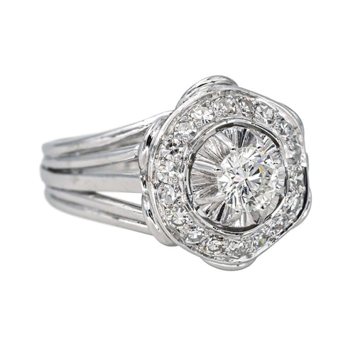 Bague 51 Bague Or blanc, Platine Diamant 58 Facettes 4425765CN