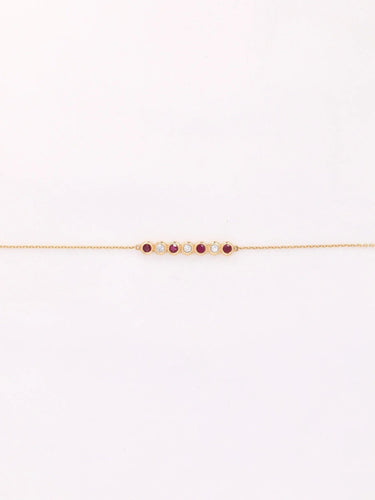 Bracelet Bracelet chaine or rose rubis diamants 58 Facettes J451