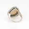 Bague Bague vintage en or blanc 14 carats avec opale et émeraude, taille poire, taille 6, bijou de domaine 58 Facettes G13608