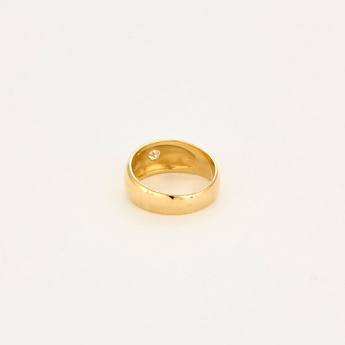 Bague 47 Chevalière Jonc or jaune, diamant 58 Facettes 1