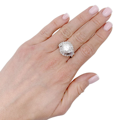 Bague 56 Bague Tourbillon diamant entourage baguette. 58 Facettes 32596