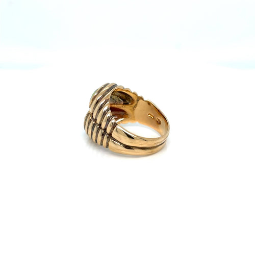 Bague 54 BULGARI - Bague Double Baccellato en or, péridot et améthyste 58 Facettes