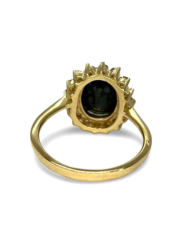 Bague 57 Bague or jaune saphir 3 ct et diamants 0,40 ct 58 Facettes 00073801