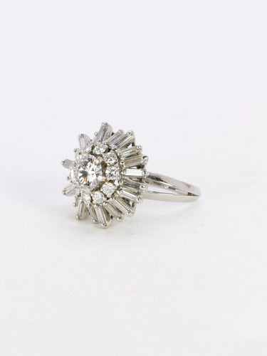 Bague 49 Bague soleil or blanc diamants 2.8 ct 58 Facettes 886