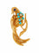 Broche Broche oiseau vintage or jaune saphir turquoise diamant 58 Facettes 1090.5