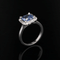 Bague 53 Bague saphir de Ceylan coussin et diamants 58 Facettes 24-154