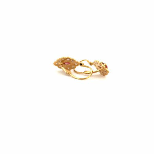 Boucles d'oreilles Dormeuses Or Jaune 18k Rubis & Diamants 58 Facettes B3BO-GS20816-03
