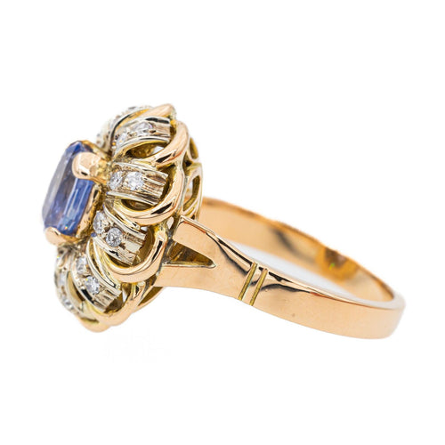 Bague 56 Bague Pompadour Or rose, Or blanc, Or jaune Saphir, Diamant 58 Facettes 2850044CN