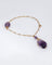 Bracelet Bracelet à breloques Art Nouveau ancien en or jaune et améthyste 58 Facettes G14134