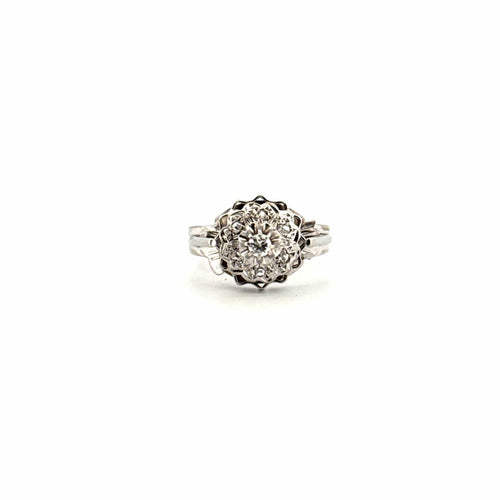Bague 55 Bague Entourage Or Blanc 18k & Diamants 58 Facettes 47-GS35180