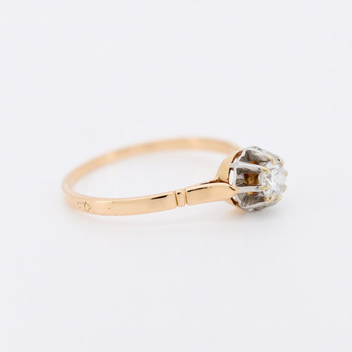 Bague 63 Solitaire Vintage Or Platine et Diamants 58 Facettes 305