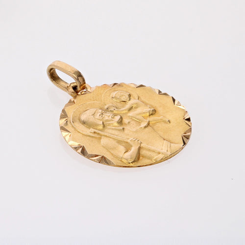 Pendentif Médaille ronde Saint Christophe or jaune 58 Facettes CVP113