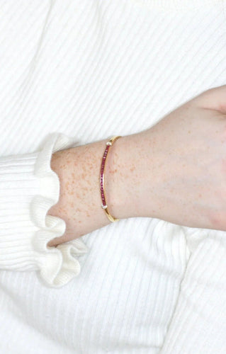 Bracelet Bracelet jonc ouvrant rubis calibrés et diamants 58 Facettes