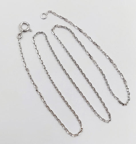 Chaîne vintage or blanc maille forçat 58 Facettes A06230