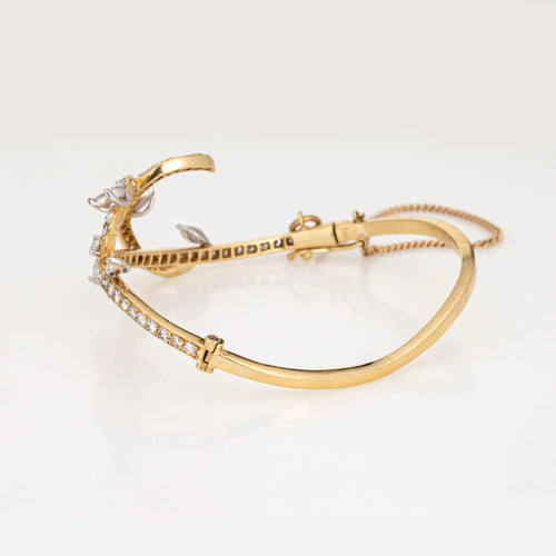 Bracelet Bracelet vigne vintage en or jaune 18 carats avec diamants de 1,50 ct et bijoux fins 58 Facettes G13389
