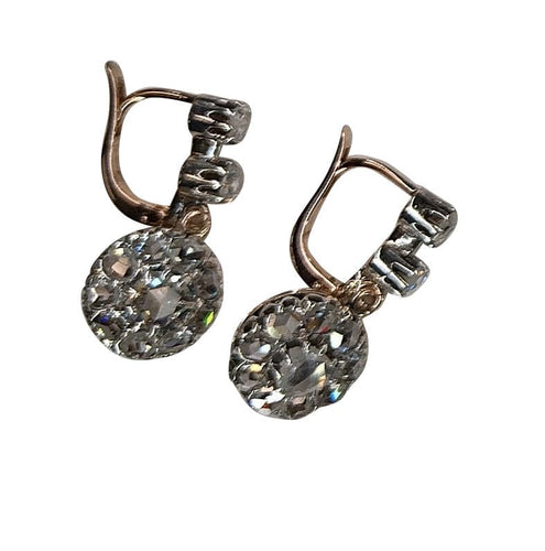 Boucles d'oreilles Boucles d'oreilles victoriennes avec diamants taille rose délicats 58 Facettes 24121-0298