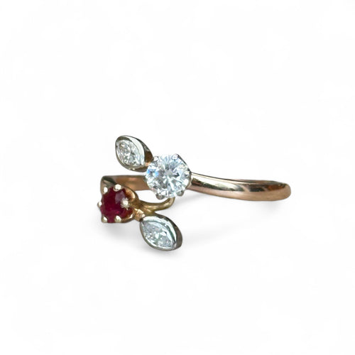 Bague 53 Bague toi et moi rubis et diamants 58 Facettes 295