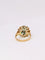 Bague 51 Bague étoile or jaune pierre verte 58 Facettes J382