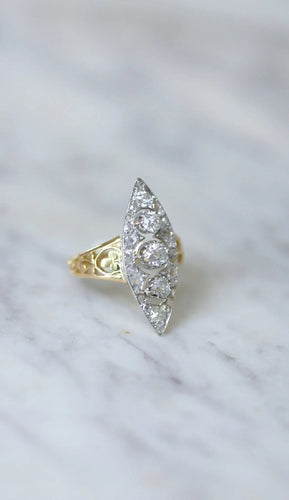 Bague Bague marquise trèfle diamants 58 Facettes