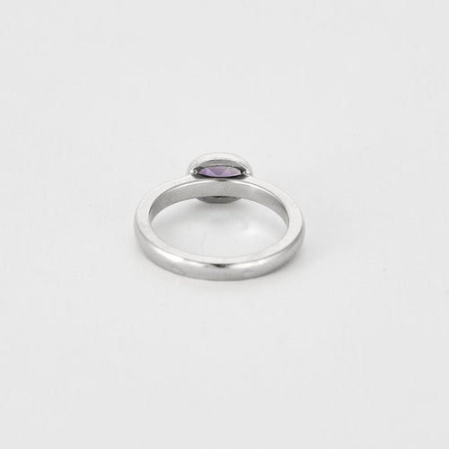 Bague 53 Bague or gris et améthyste 58 Facettes BIA09142