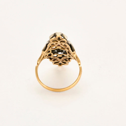 Bague 57,5 Bague or jaune et argent et rubis 58 Facettes GU283