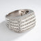 Bague 56 Bague moderne rectangulaire en or gris et diamants 58 Facettes 1