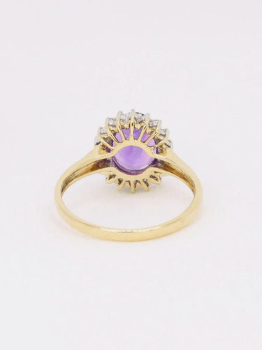 Bague Bague marguerite améthyste ovale diamants 58 Facettes J607