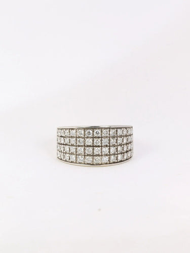 Bague Bague bandeau vintage en or blanc et diamants 58 Facettes J20