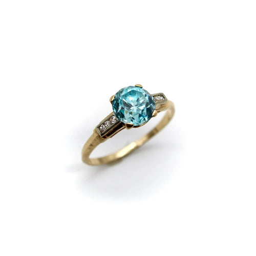 Bague 52.5 Bague solitaire art déco dorée zircon et diamant 58 Facettes
