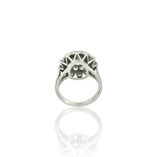 Bague 53 70's platinum diamond ring 58 Facettes