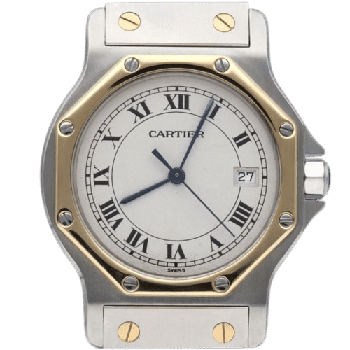 Montre Cartier Montre Santos Ronde Octagon Or Jaune 18K Et Acier 58 Facettes MT42350