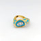 Bague 52 Bague en or jaune, diamants et turquoise 58 Facettes 32397