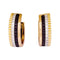 Boucles d'oreilles Créoles Boucheron, "Quatre Classique", trois ors, diamants, pvd marron. 58 Facettes 33960