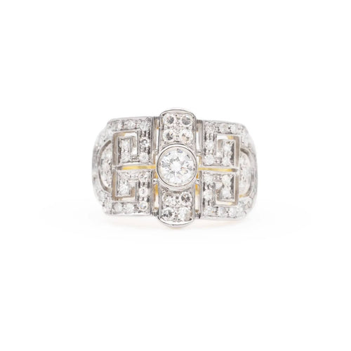 Bague Bague en or jaune avec diamants de 0,93 carat 58 Facettes