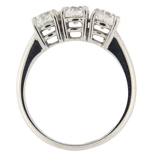 Bague Bague trilogie en or blanc avec diamants certifiés GIA de 1,50 ct 58 Facettes G3827