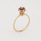 Tulipe vintage en or jaune et diamants rubis