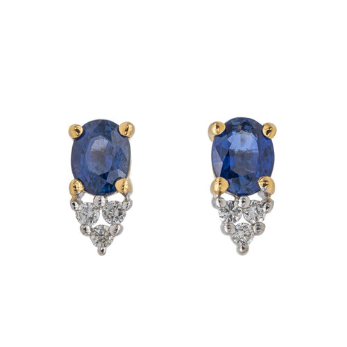 Boucles d'oreilles Boucles d'oreilles Puces Or jaune Saphir 58 Facettes 3548950CN