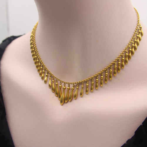 Collier Collier à franges graduées en or 14 carats de style victorien 58 Facettes