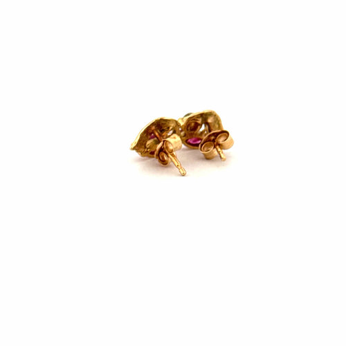 Boucles d'oreilles Puces D'oreilles or jaune et rubis 58 Facettes 2-BOF1-GS34788-6