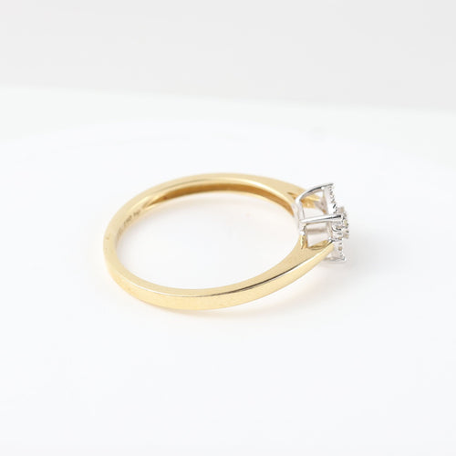 Bague 57 Bague bicolore en or jaune et blanc 18 carats et diamants de 0,25 carat 58 Facettes 129605A