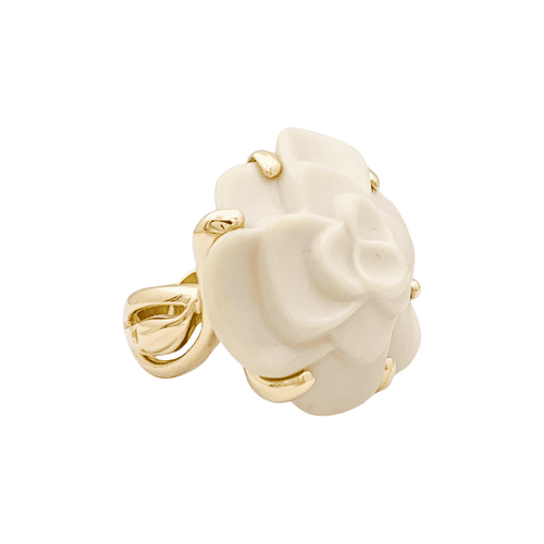 Bague 49 Bague Chanel, "Camélia", or jaune, agate. 58 Facettes 34548