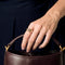 Bague bandeau en or jaune, rubis et diamants