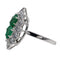 Bague 51 Bague Marquise Or blanc Emeraude, Diamant 58 Facettes 2677052CN